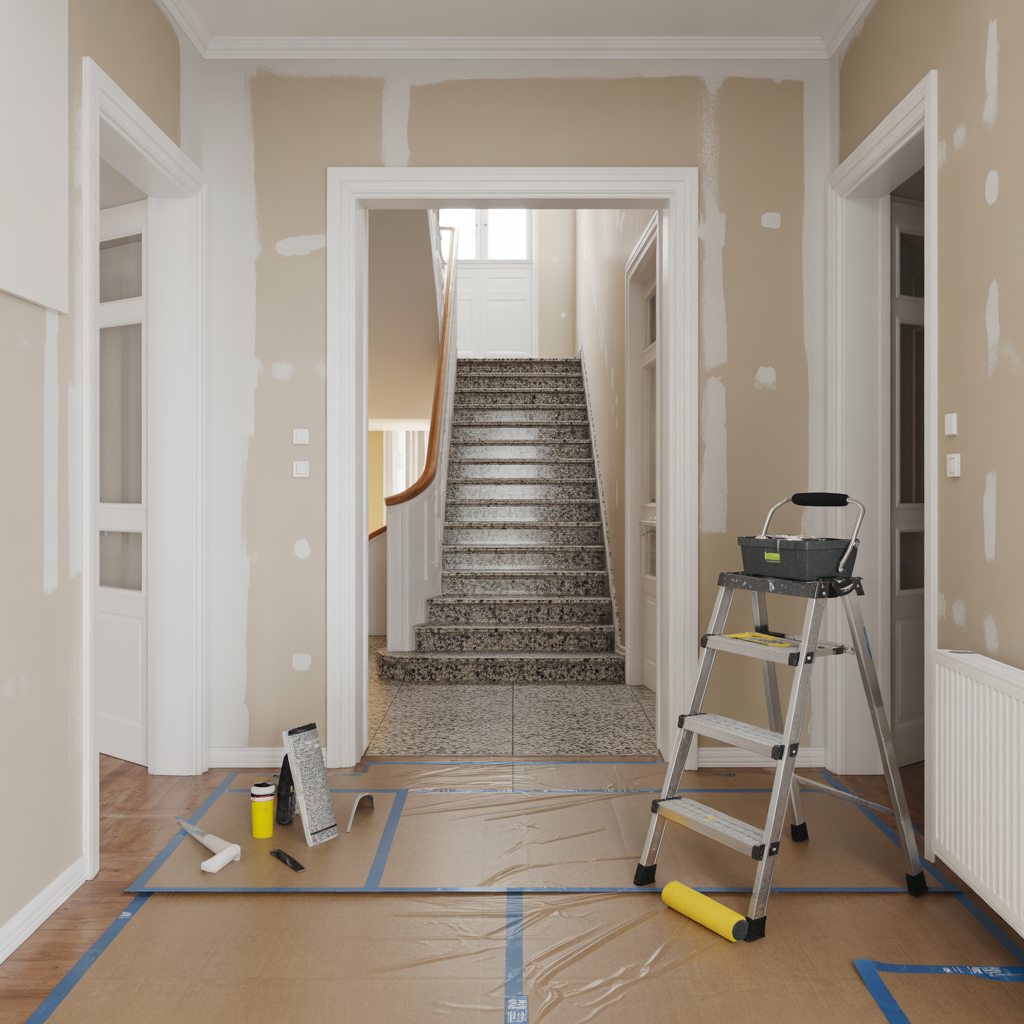 underarbete infor malning av hall och trapphus guide