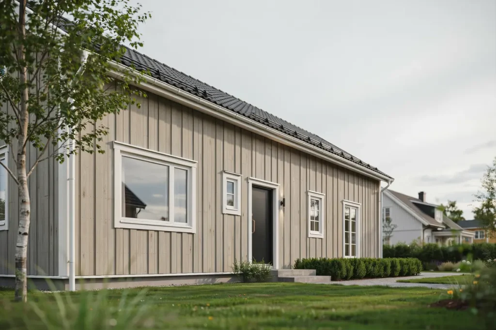 fasadrenovering och tr panelsbyte p villa i t lj kersberga